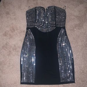 Strapless studded dress